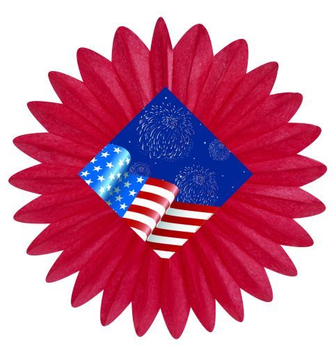 Flag & Fireworks Fan - Product #5387-9