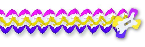 Purple/Yellow/Cerise Cross Garland - Product #5421-3 - Click Image to Close