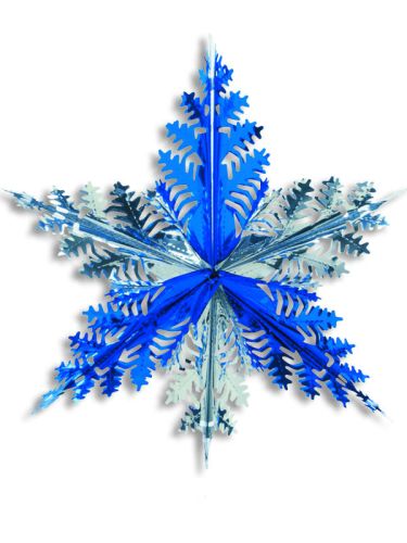 Silver/Blue Star Snowflake - Product #5630-0 - Click Image to Close