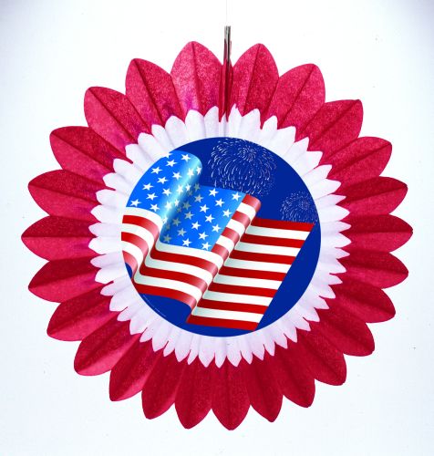 Red/White Fan w/ Wavy Flag Diecut - Product #5467-6